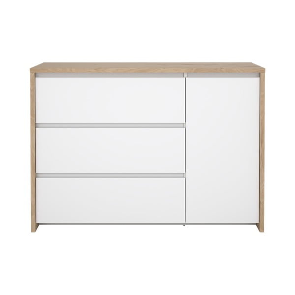 Bela komoda v hrastovem dekorju 119x84x48 cm Next – Tvilum