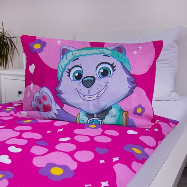 Rožnata bombažna otroška posteljnina za otroško posteljico 100x135 cm Paw Patrol "Pawsome friendships grow" – Jerry Fabrics-image-4