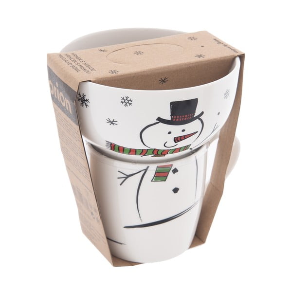 Bele porcelanaste skodelice v kompletu 2 ks z božičnim motivom 350 ml – Orion-image-4