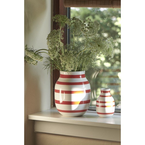 Belo-rdeča keramična vaza Kähler Design Omaggio, višina 12,5 cm-image-3