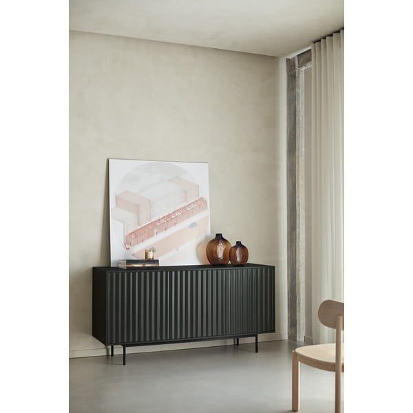 Črna nizka komoda 159x80 cm Sierra – Teulat-image-1