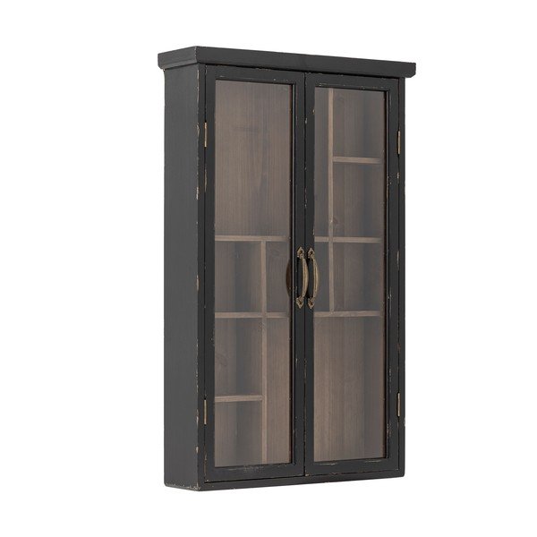 Črna stenska vitrina iz masivne jelke 50x80x14 cm Hazem – Bloomingville-image-2