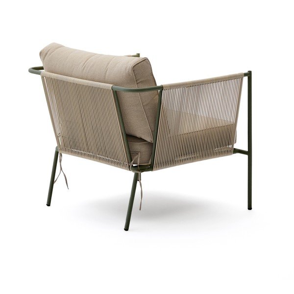 Zeleno-bež kovinski vrtni fotelj Zivia – Kave Home-image-4