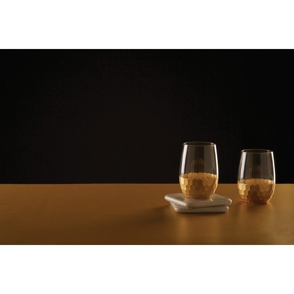 Komplet 4 kozarcev z detajli v zlati barvi Premier Housewares Astrid, 240 ml-image-2