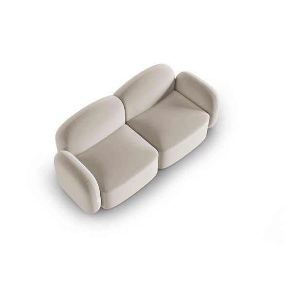 Bež žametna sedežna garnitura 194 cm Blair – Micadoni Home-image-3