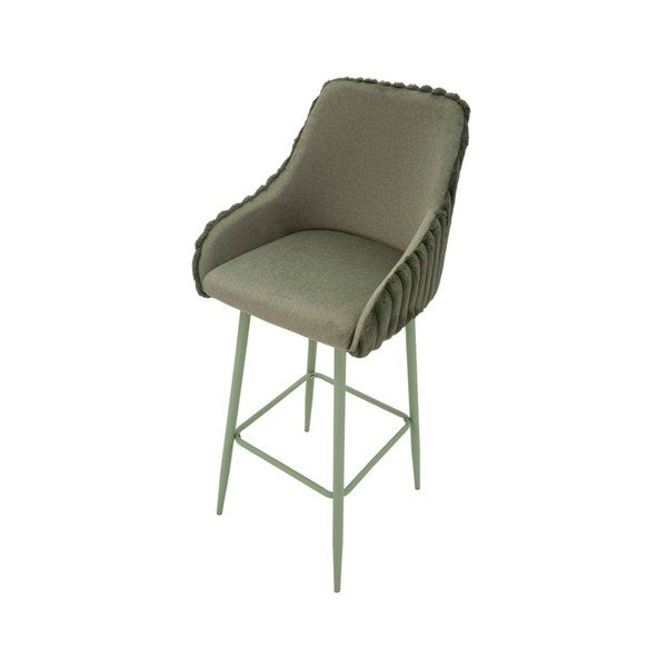 Zeleni oblazinjeni barski stoli v kompletu z nasloni za roke 2 ks (višina sedeža 78 cm) Alaska – Mauro Ferretti-image-3