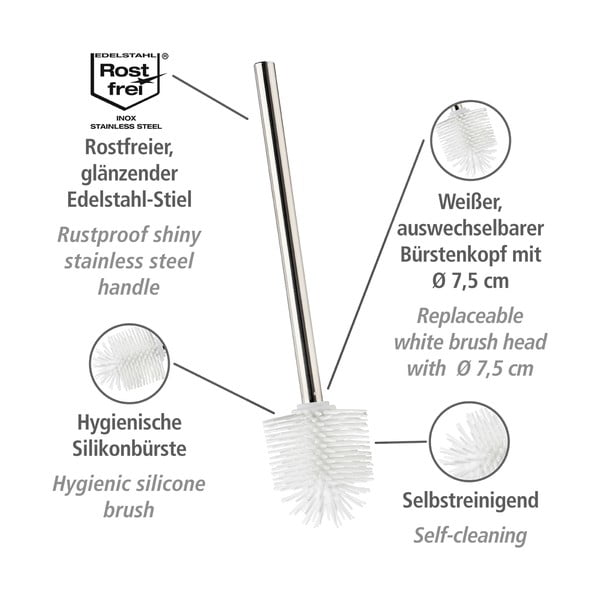 Nadomestna WC ščetka z ročajem iz nerjavečega jekla Wenko-image-2