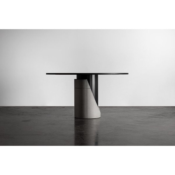Okrogla jedilna miza s ploščo v hrastovem dekorju 140x140 cm Sharp - Lyon Béton -image-1
