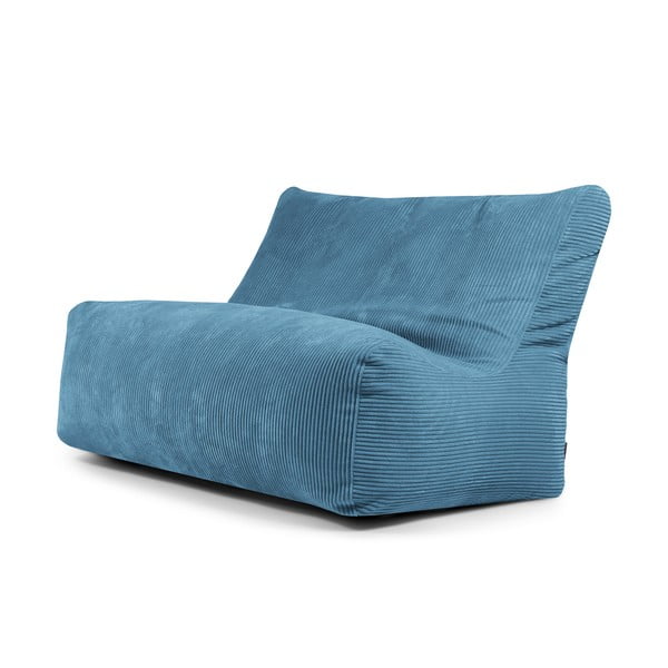 Modra vreča za sedenje iz rebrastega žameta Sofa Seat Lounge – SLOWDOWN
