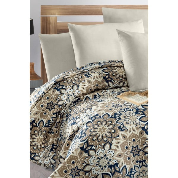 Rjavo bombažno pregrinjalo 200x230 cm Pique – Mila Home-image-1