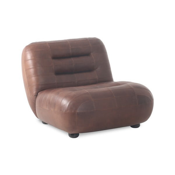 Rjav usnjen fotelj Wyatt – Dutchbone