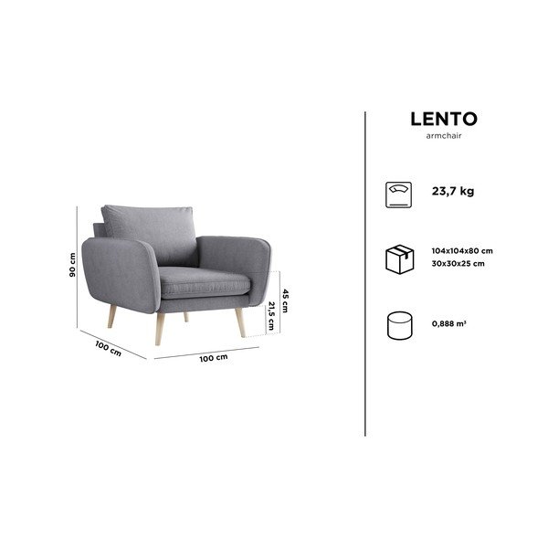 Bež fotelj Kooko Home Lento-image-3
