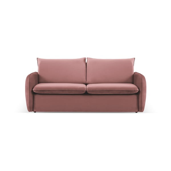 Rožnata žametna raztegljiva sedežna garnitura 194 cm Vienna – Cosmopolitan Design