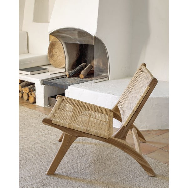 Pleten fotelj v naravni barvi Beida – Kave Home-image-1