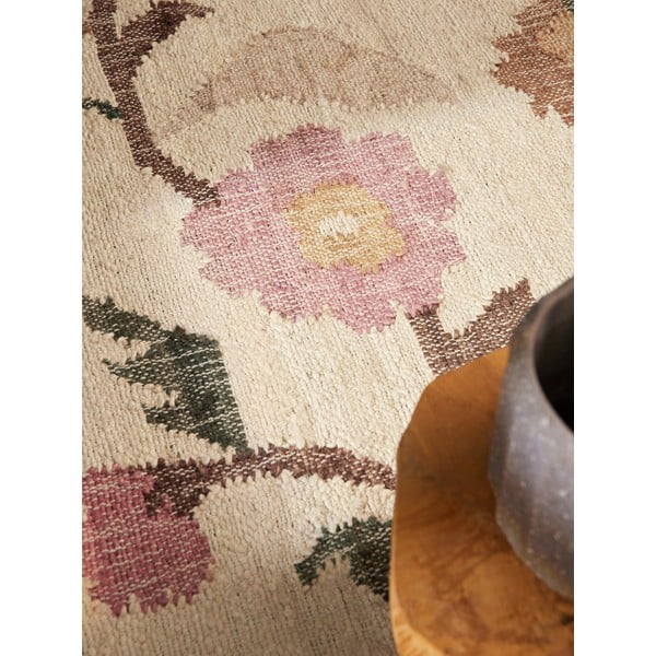 Kremno bela ročno tkana preproga iz jute 120x170 cm Roya Violette – Elle Decoration-image-3