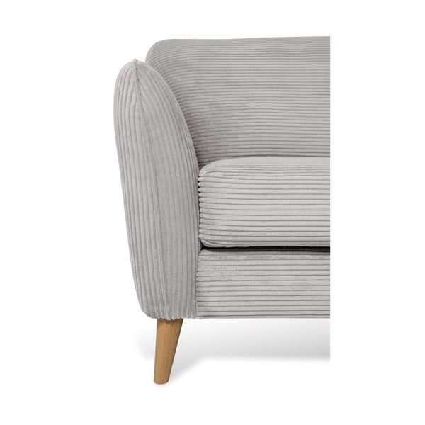 Svetlo siva kotna sedežna garnitura iz rebrastega žameta (desni kot) Paris – Scandic-image-4