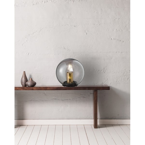 Črna namizna svetilka s steklenim senčilom Dini – Fischer & Honsel-image-1