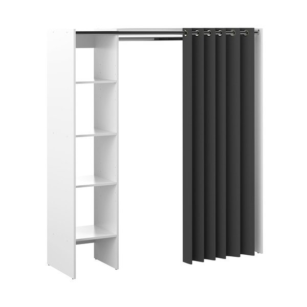 Črno-bela garderoba 160x182 cm Tom - TemaHome -image-2