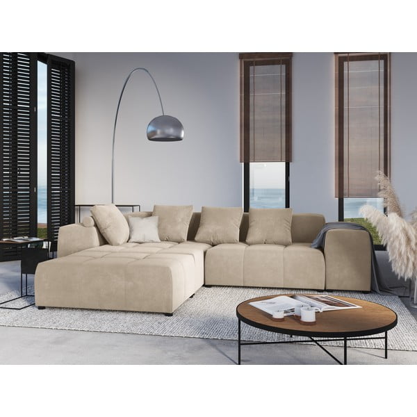 Bež žametno naslonjalo za modularni kavč Rome Velvet - Cosmopolitan Design -image-4