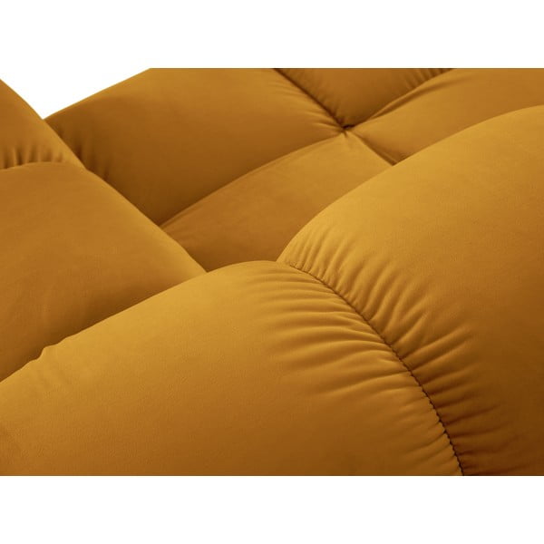 Rumena žametna sedežna garnitura 282 cm Bellis – Micadoni Home-image-1