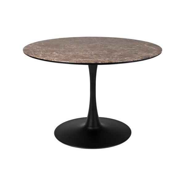 Okrogla jedilna miza z mizno ploščo v marmornem dekorju ø 110 cm Maru – White Label
