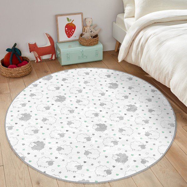 Bela/svetlo siva otroška preproga ø 80 cm Comfort – Mila Home-image-3