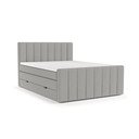 Svetlo siva boxspring postelja s prostorom za shranjevanje 180x200 cm Ruby – Maison de Rêve