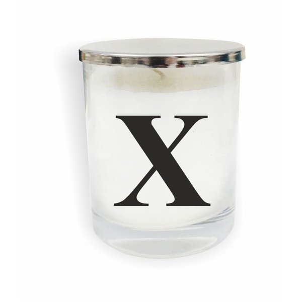 Bela in črna sveča Severna Karolina Skandinavski Home Decors Monogram Glass Candle X