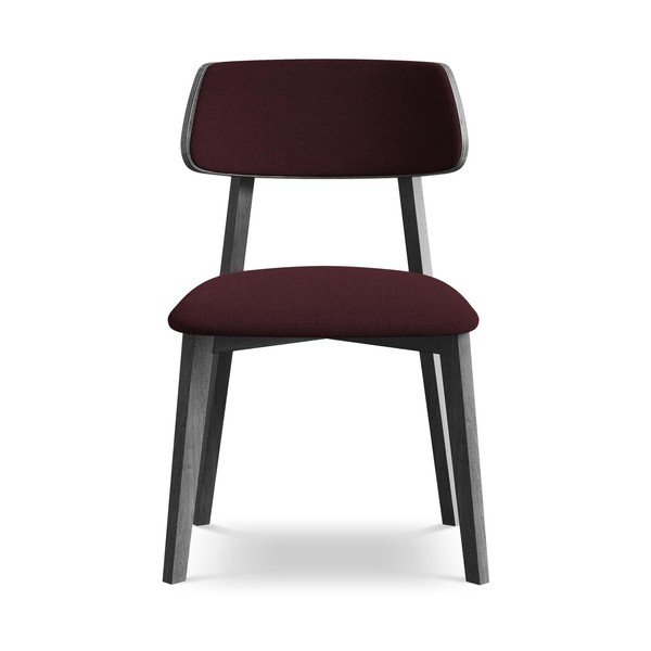 Bordo rdeč jedilni stol iz masivnega lesa Niu – Makamii-image-1