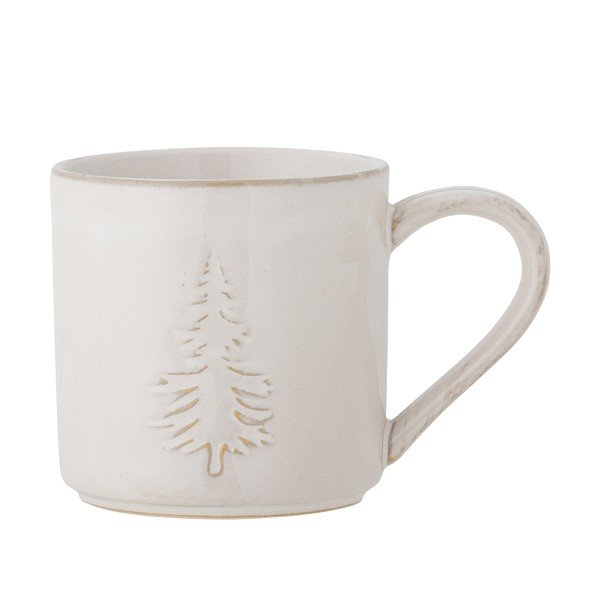Kremno bela skodelica z božičnim motivom iz kamenine 300 ml Winter – Bloomingville