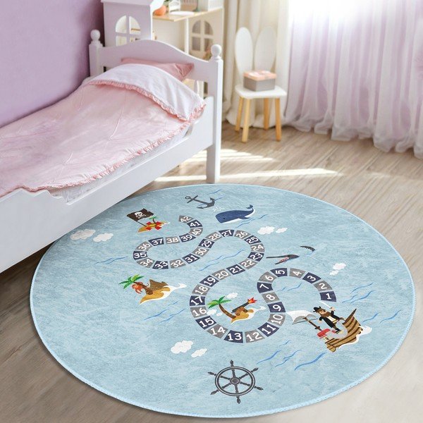 Svetlo modra otroška preproga ø 100 cm Comfort – Mila Home-image-1