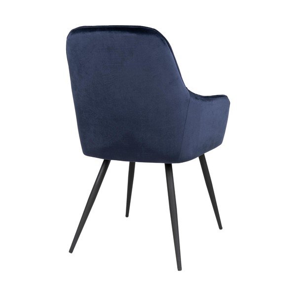 Temno modri oblazinjeni jedilni stoli v kompletu z nasloni za roke 2 ks Harbo – House Nordic-image-4