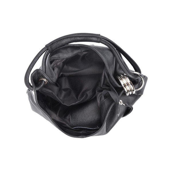 Črna usnjena torbica Carla Ferreri Giuliya-image-1