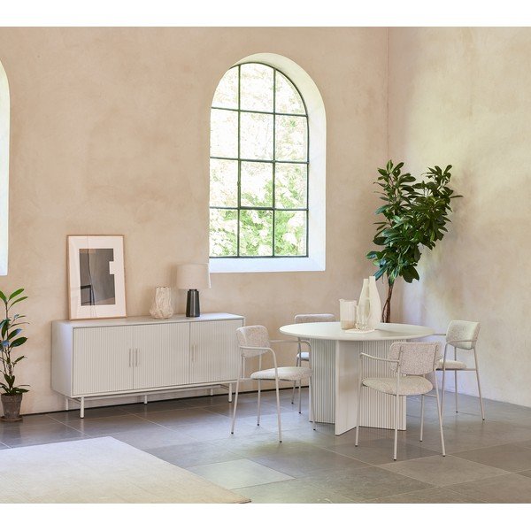 Svetlo siva okrogla jedilna miza ø 110 cm Palma – Unique Furniture-image-1