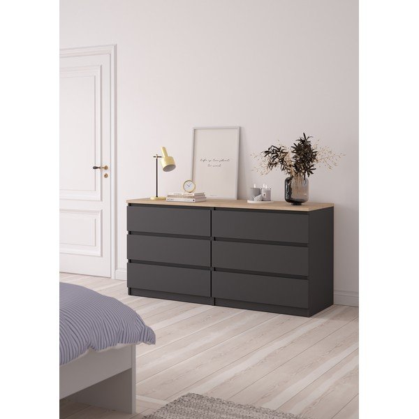 Temno siva komoda 154x76x50 cm Naia – Tvilum-image-1