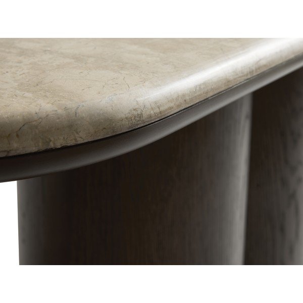 Stranska mizica z marmorno mizno ploščo v temni naravni barvi 38x120 cm Piazze – Unique Furniture-image-3