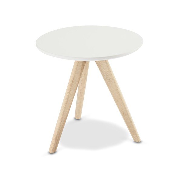 Bela kavna mizica z nogami iz hrastovega lesa Furnhouse Life, Ø 40 cm-image-2