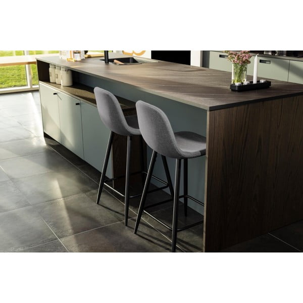 Svetlo sivi oblazinjeni barski stoli v kompletu 2 ks (višina sedeža 65 cm) Wilma – Actona-image-2