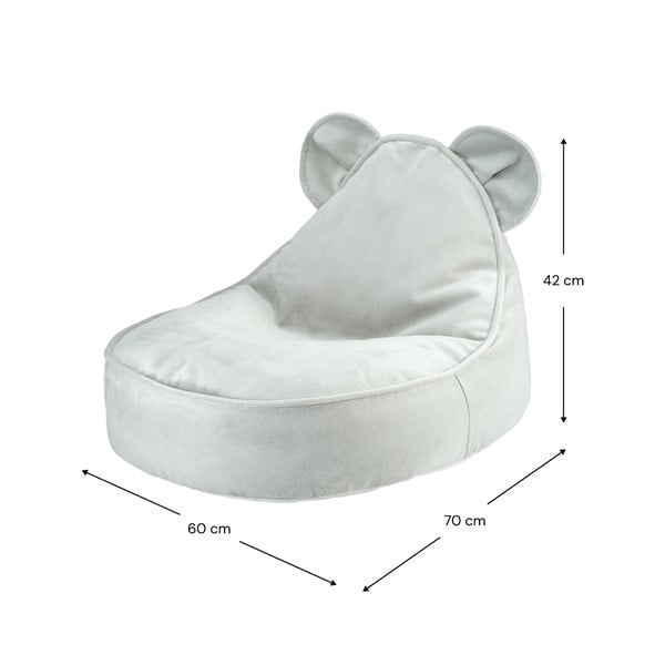 Mentolno zelena žametna otroška vreča za sedenje Bear – Wigiwama-image-4