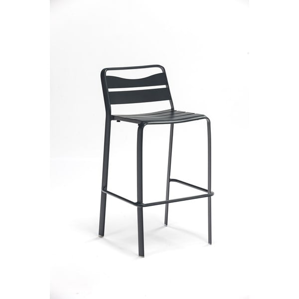 Komplet 2 sivih vrtnih zložljivih aluminijastih barskih stolčkov Ezeis Spring