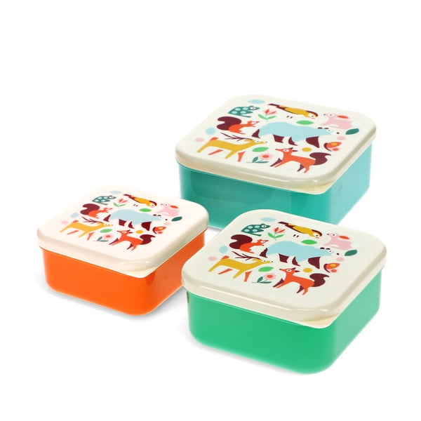 Otroška posoda za malico 3 kos Woodland – Rex London-image-2