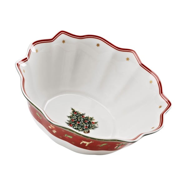 Belo-rdeča porcelanasta božična skleda Toy´s Delight Villeroy&Boch, ø 32 cm