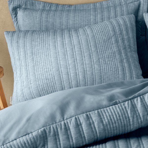 Modra posteljnina za zakonsko posteljo 200x200 cm Tamba Stripe – Pineapple Elephant-image-1