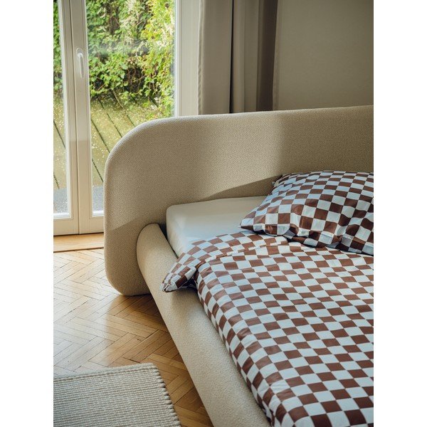 Svetlo modra napenjalna bombažna rjuha 180x200 cm Oba – noo.ma-image-1