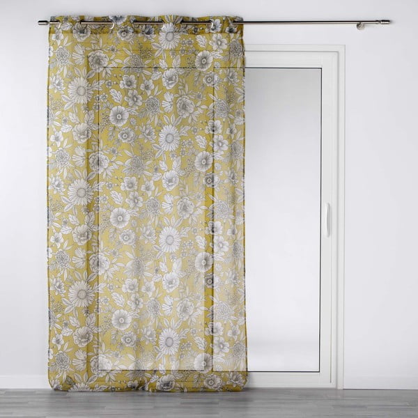 Oker rumena prosojna zavesa iz tančice 140x280 cm Milady – douceur d'intérieur