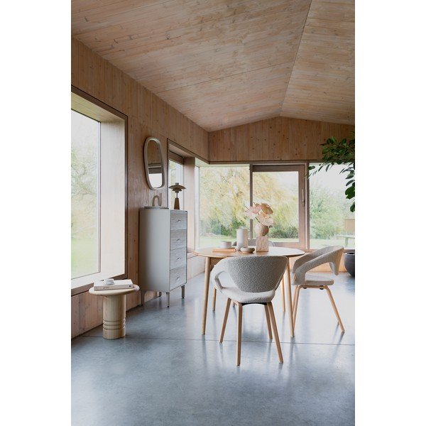 Okrogla raztegljiva jedilna miza z dodatno ploščo z mizno ploščo v hrastovem dekorju ø 120 cm Twist – Zuiver-image-2