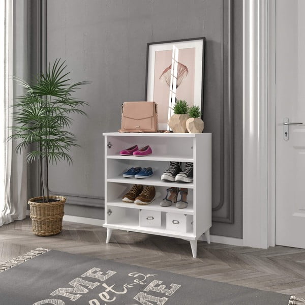 Bela omarica za čevlje Latte – Kalune Design-image-1