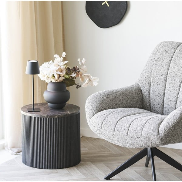 Črna steklena vaza (višina 20 cm) Vera – House Nordic-image-2