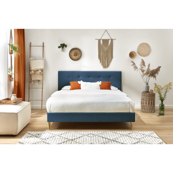 Modra zakonska postelja Bobochic Paris Light, 180 x 200 cm-image-4