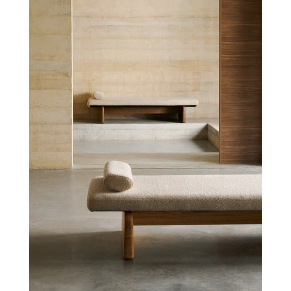 Bež/naraven ležalnik iz šenilje (s kotom po izbiri) Topaz – Kave Home-image-3